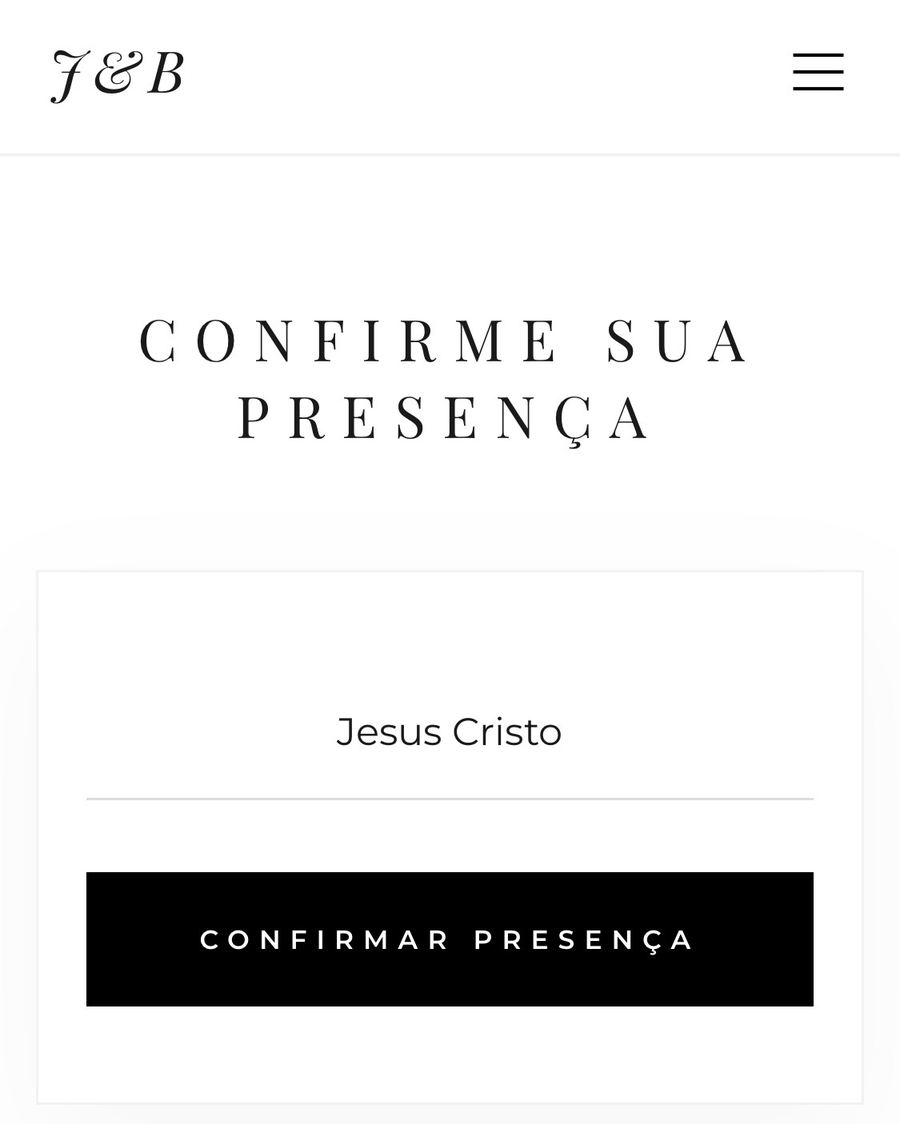 Site de chá de panela — confirmação de presença
